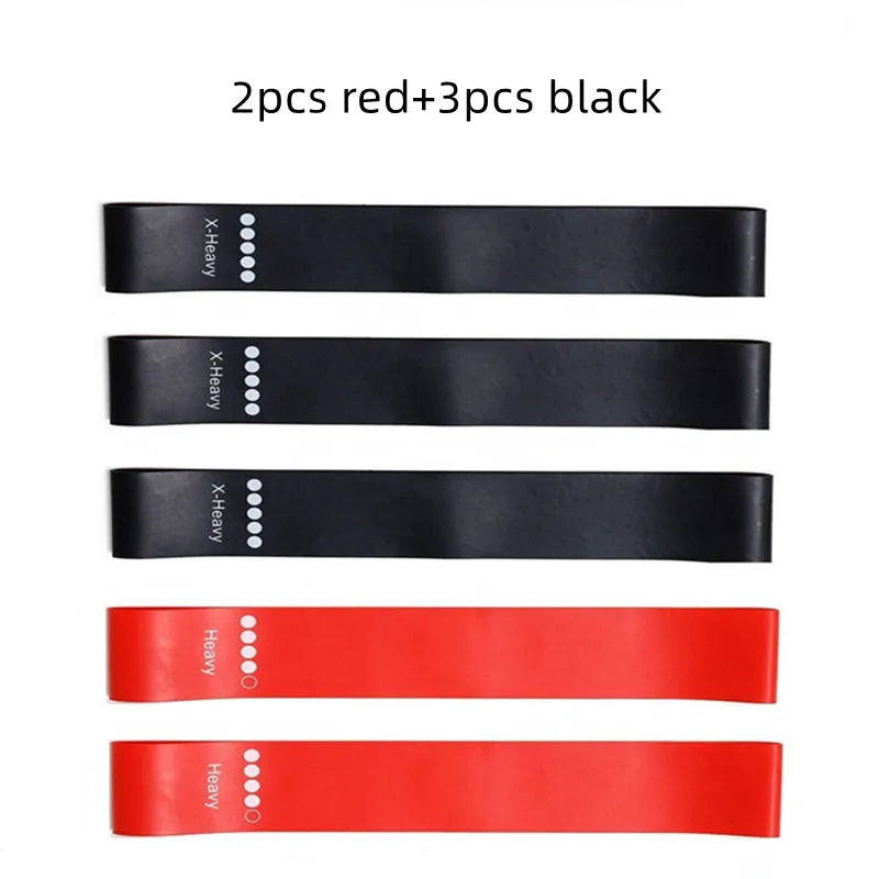 5Pcs/Set Yoga Resistance Rubber Bands Bodybuilding Elastic Bands Pilates Exercise Workout Bands Expander Belt Fitness Equipment