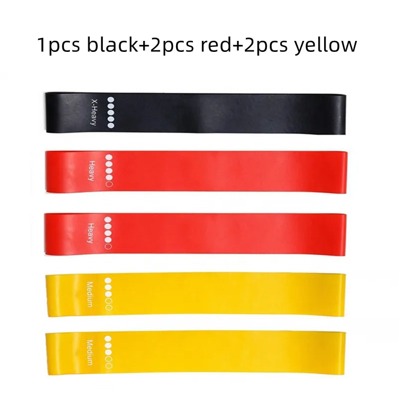 5Pcs/Set Yoga Resistance Rubber Bands Bodybuilding Elastic Bands Pilates Exercise Workout Bands Expander Belt Fitness Equipment